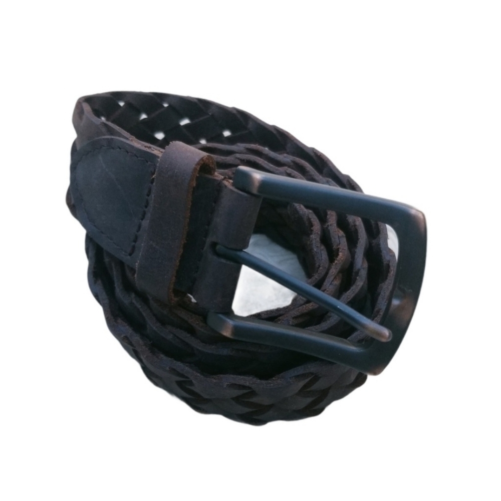 Columbia leather braided belt brown 36